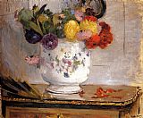 Dahlias Canvas Paintings - Morisot Dahlias